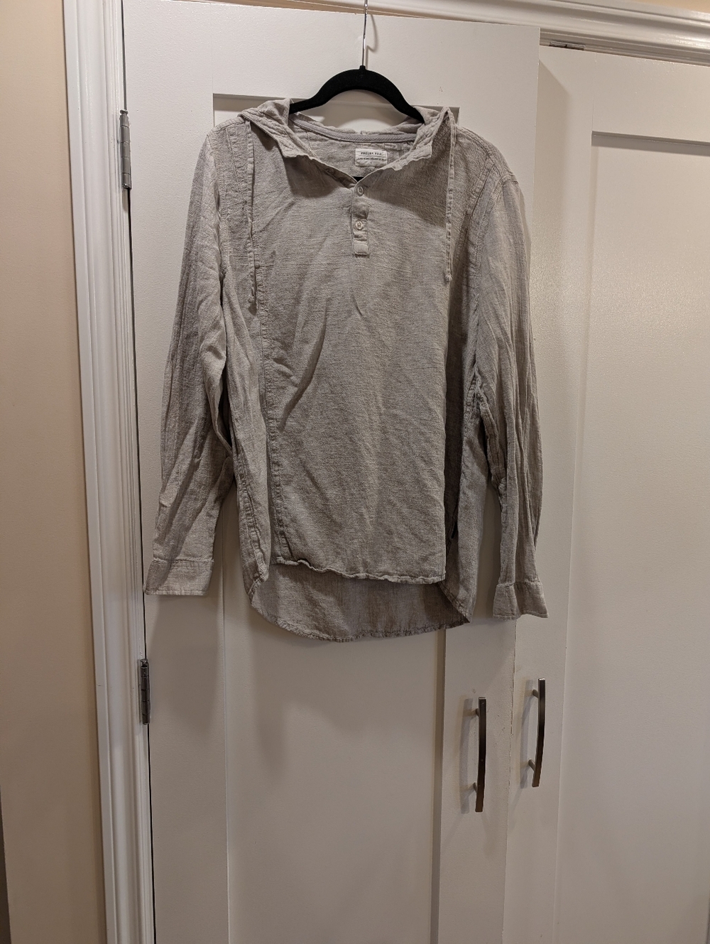 Men's Projek Raw Linen Hooded Shirt,M